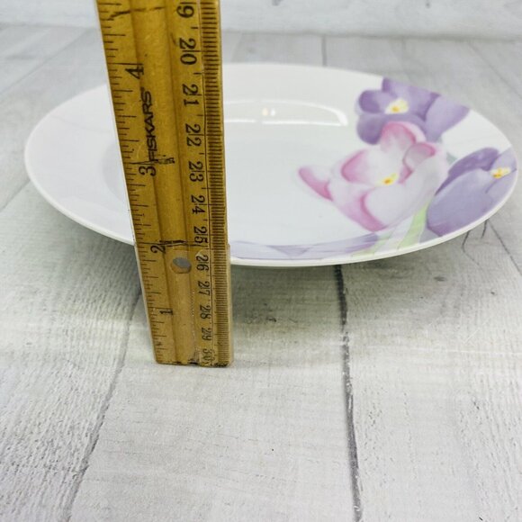 Mikasa SPRING CROCUS LABO2 Pink Purple Floral China Rim Soup  Mikasa SPRING CROCUS LABO2 Pink Purple Floral China Rim Soup Cereal Bowls Set 4